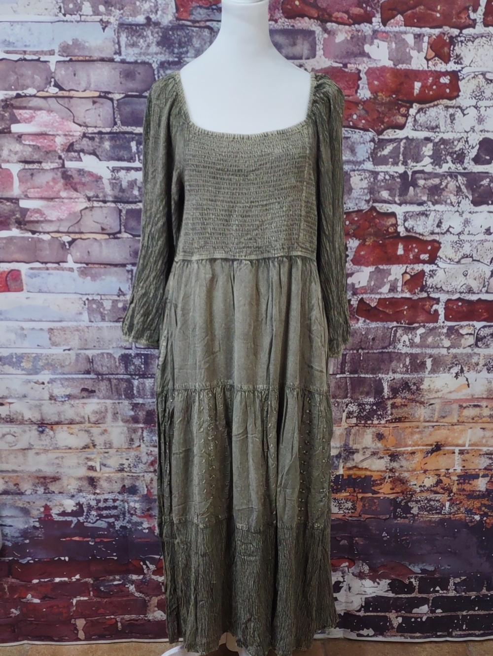 Young Threads Boho-inspired Smocked Maxi Dress